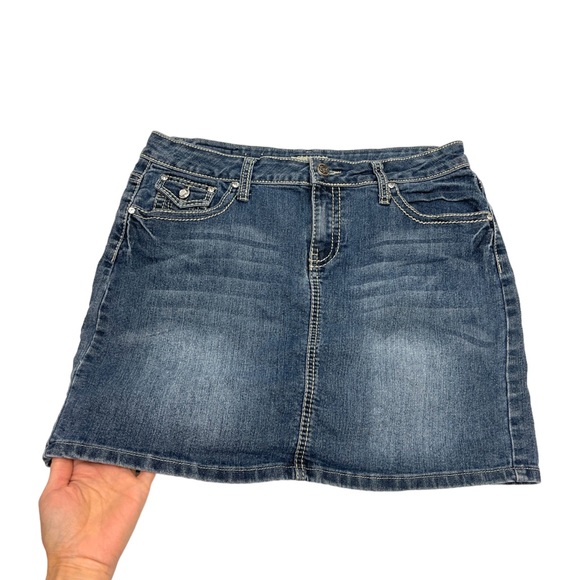 SOLD 🔴 Earl jeans vintage denim skirt washed blue size US 10 Y2K Jeans - Picture 11 of 12